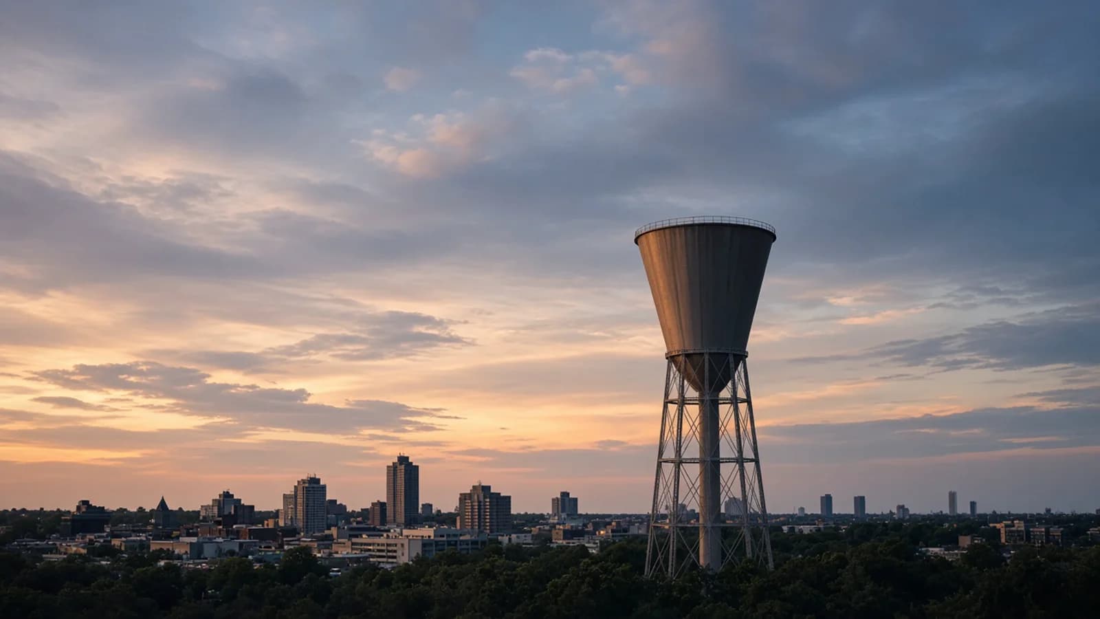 Open American landscape at sunset