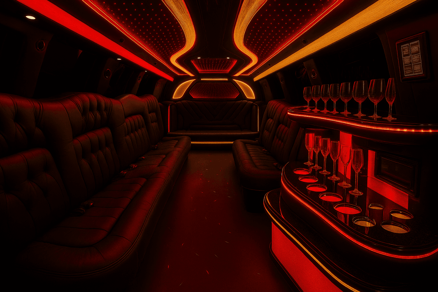 12 Passenger Limo interior view