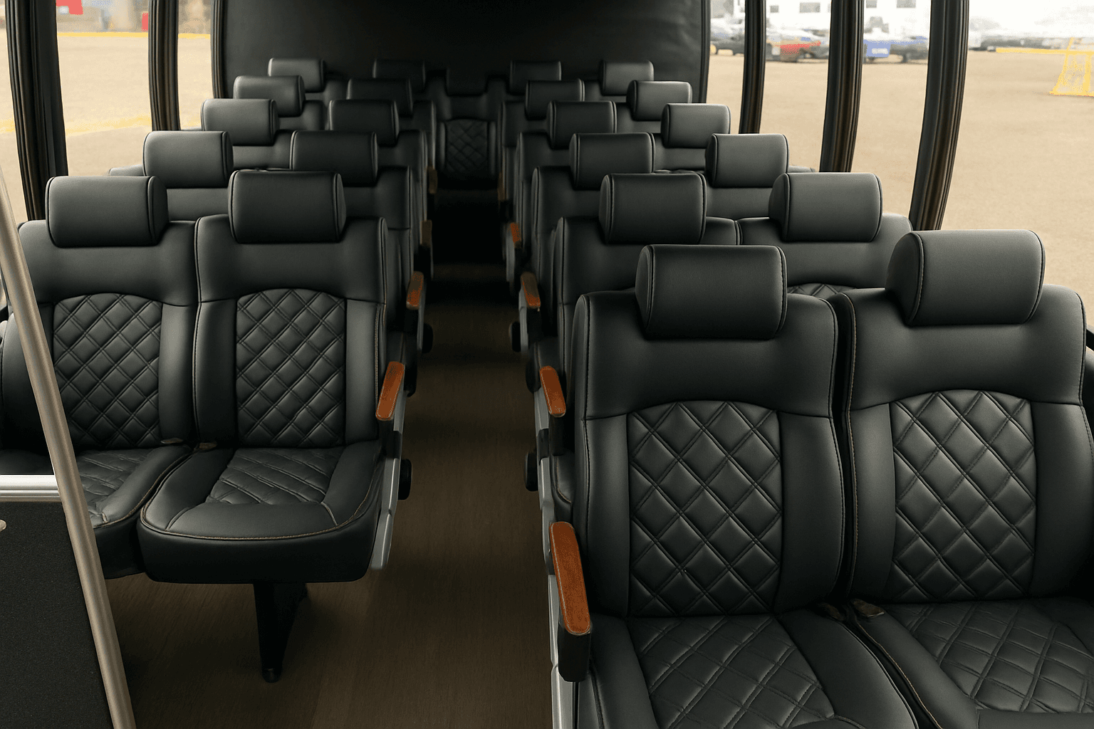 18 Passenger Coach Bus interior view
