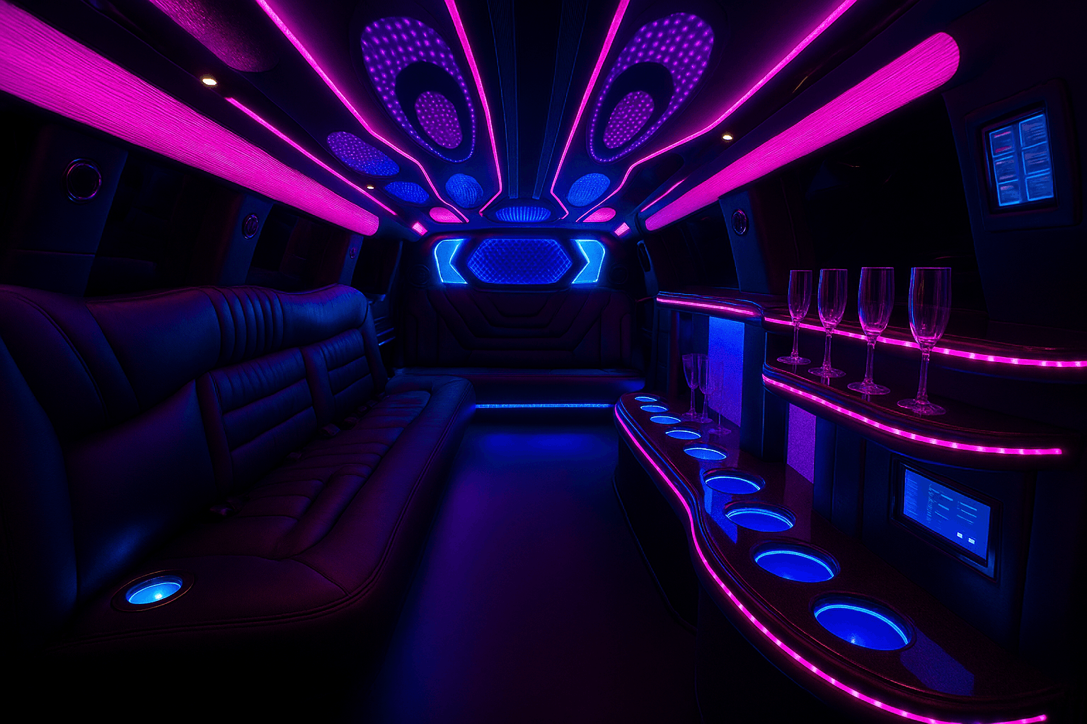 18 Passenger Limo interior view