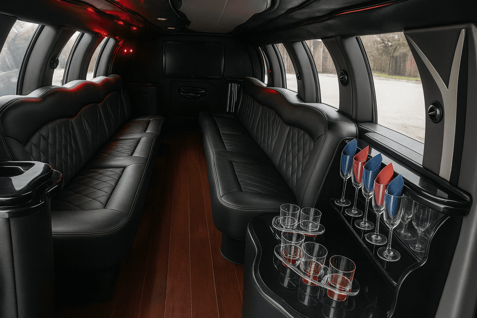 20 Passenger Limo interior view