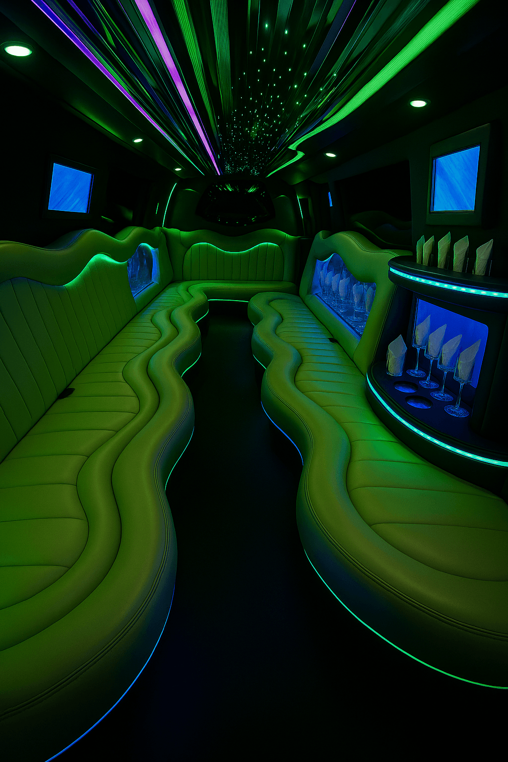 22 Passenger Limo interior view