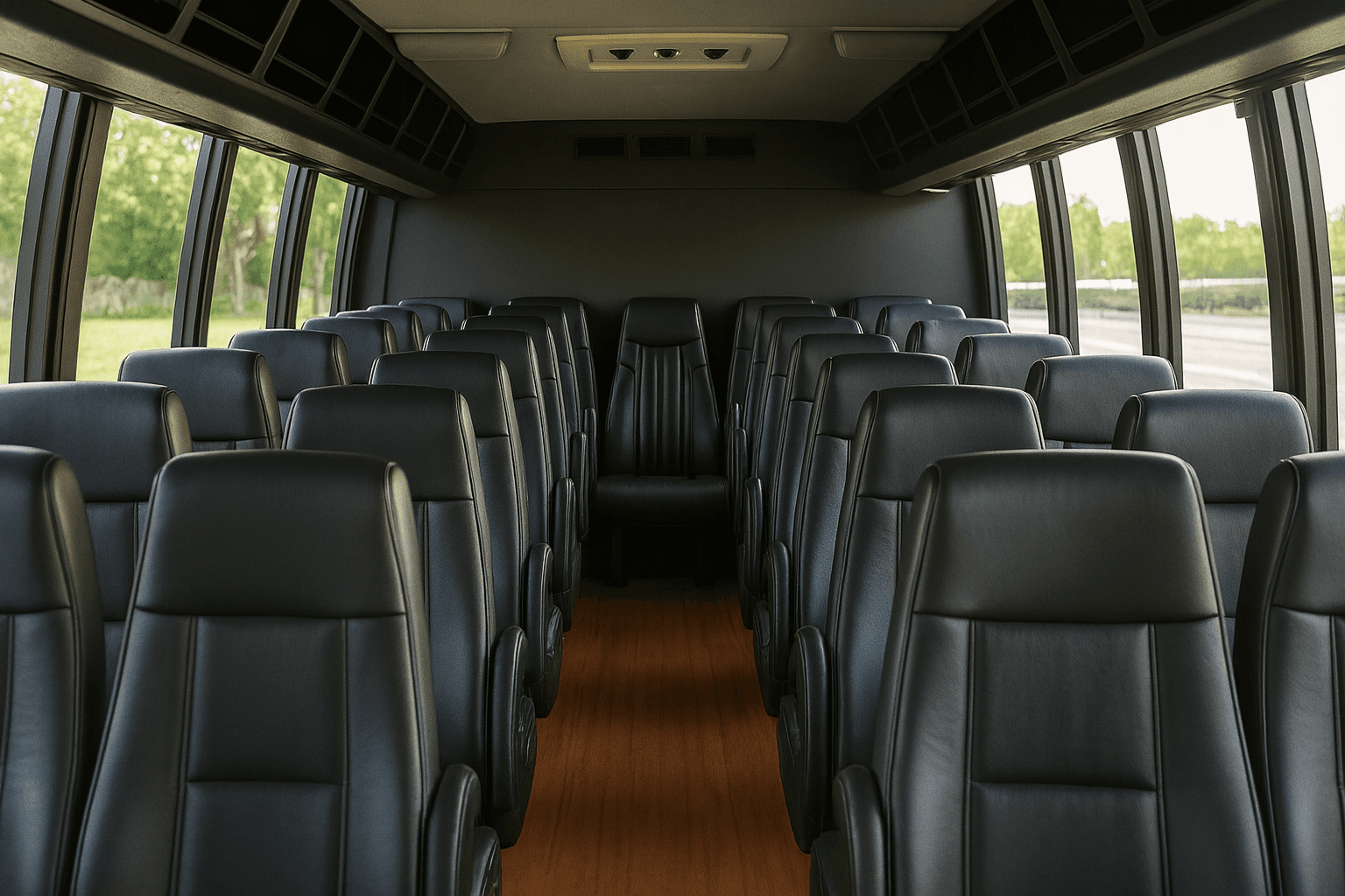 26 Passenger Coach Bus interior view