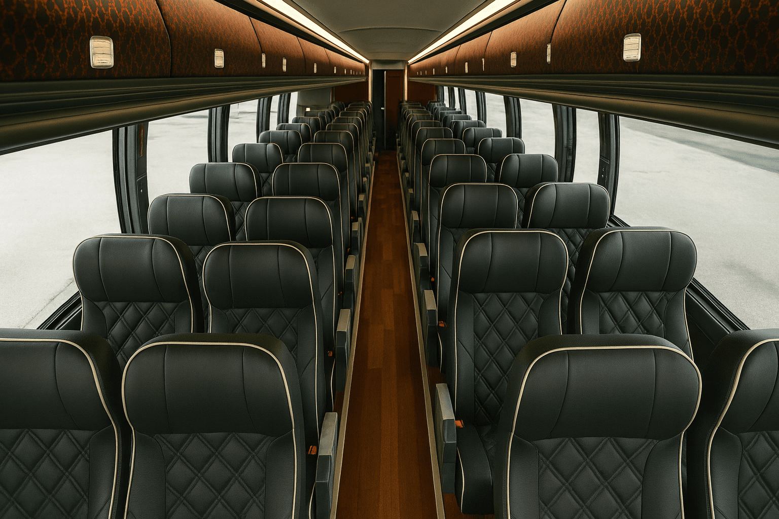 54 Passenger Coach Bus interior view